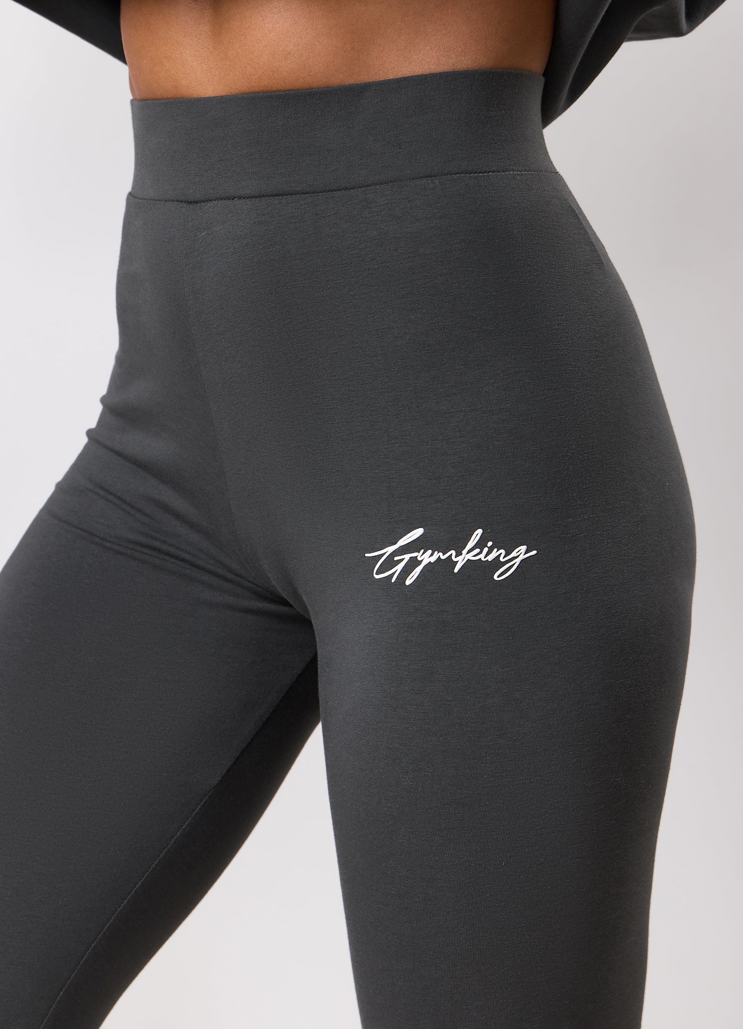 Gym King Script Mindset Jersey Legging - Green Smoke