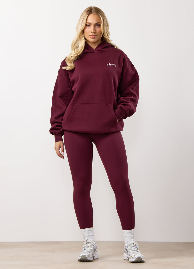 Gym King Script Mindset Relaxed Fit Hood - Fig