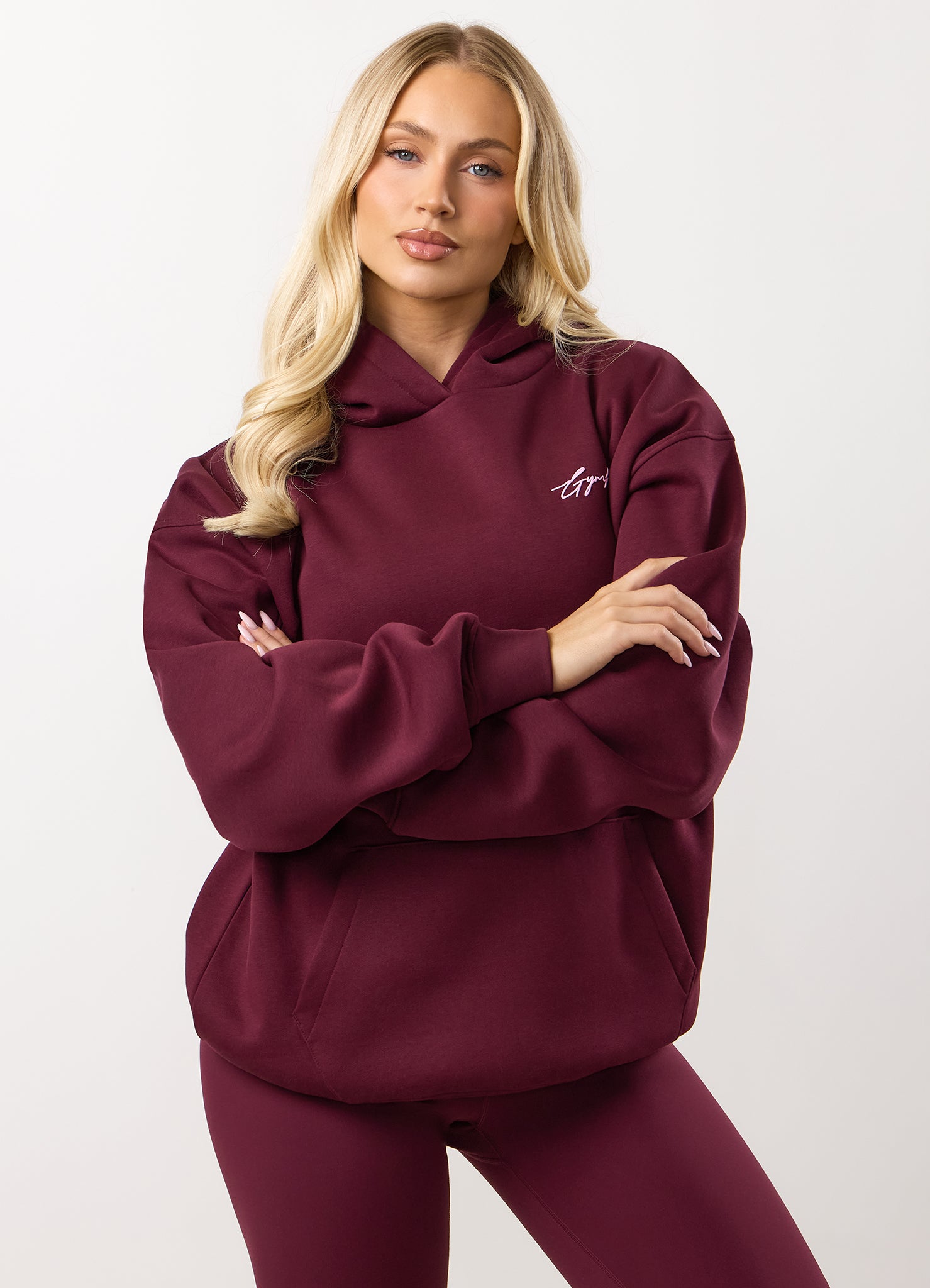 Gym King Script Mindset Relaxed Fit Hood - Fig