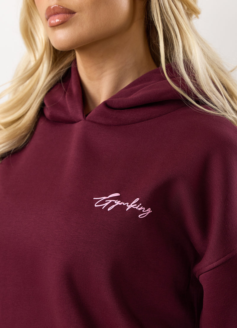 Gym King Script Mindset Relaxed Fit Hood - Fig
