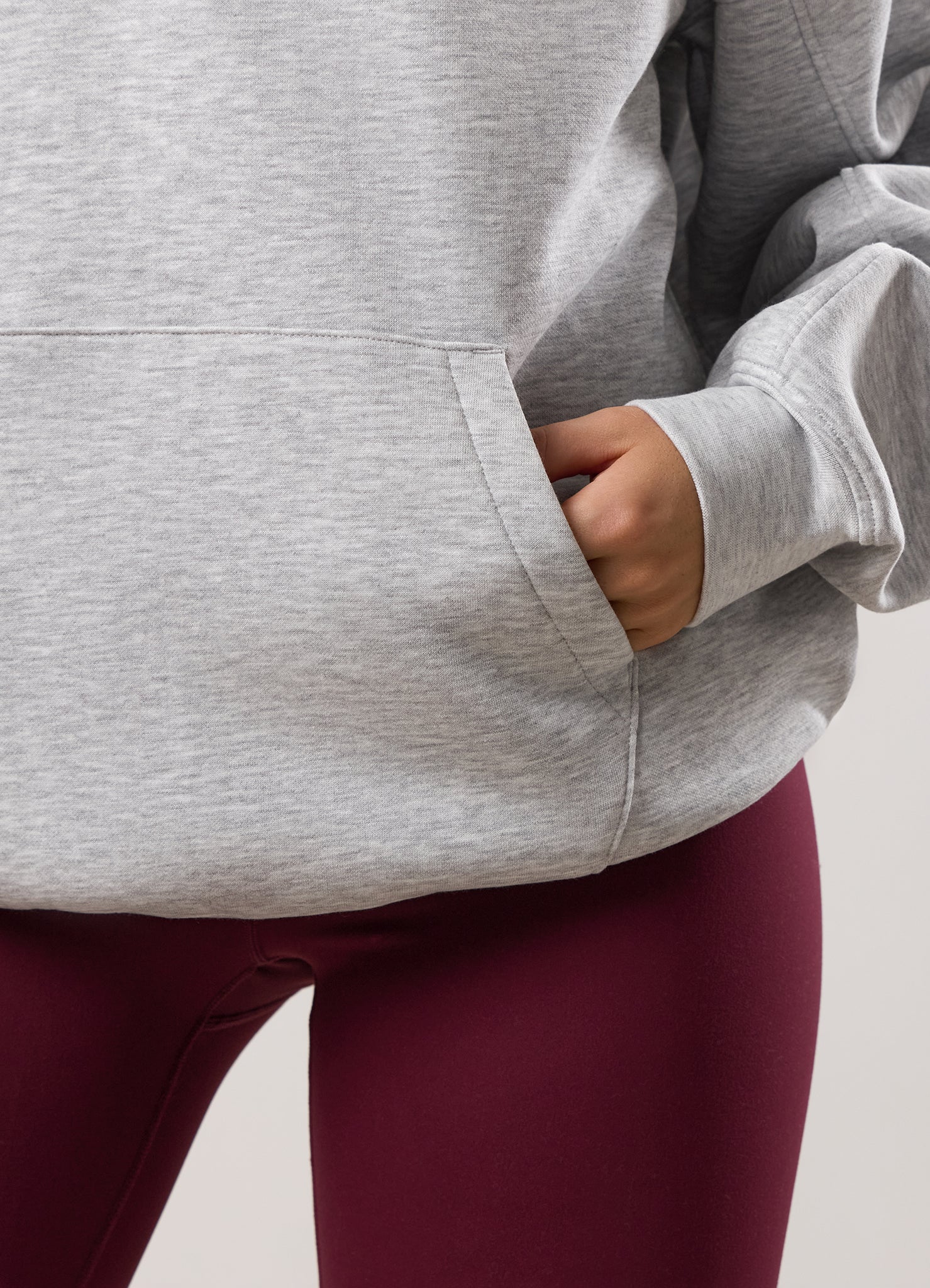 Gym King Script Mindset Relaxed Fit Hood - Snow Marl