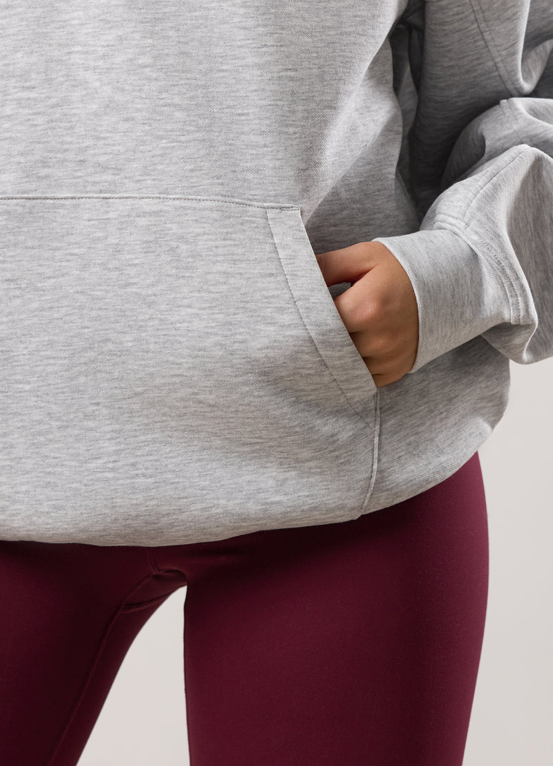 Gym King Script Mindset Relaxed Fit Hood - Snow Marl