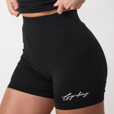 Gym King Script Mindset 3" Booty Short - Black