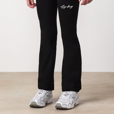 Gym King Older Kids Script Flared Legging - Black / White