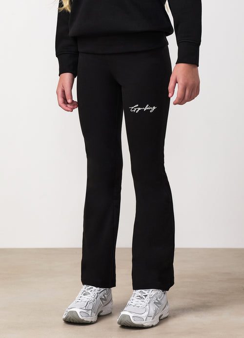 Gym King Older Kids Script Flared Legging - Black / White