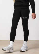 Gym King Older Kids Script Jersey Legging - Black / White thumbnail