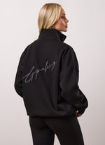 Gym King Script 1/4 Zip Fleece Funnel - Black thumbnail