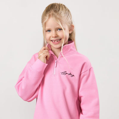 Gym King Kids Script 1/4 Zip Funnel - Candy Pink