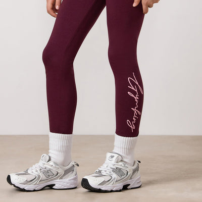 Gym King Kids Script Jersey Legging - Dark Cherry