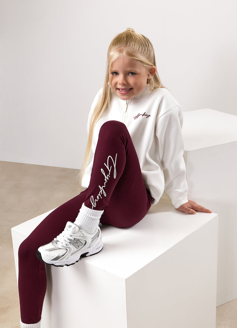 Gym King Kids Script 1/4 Zip Funnel - Cream