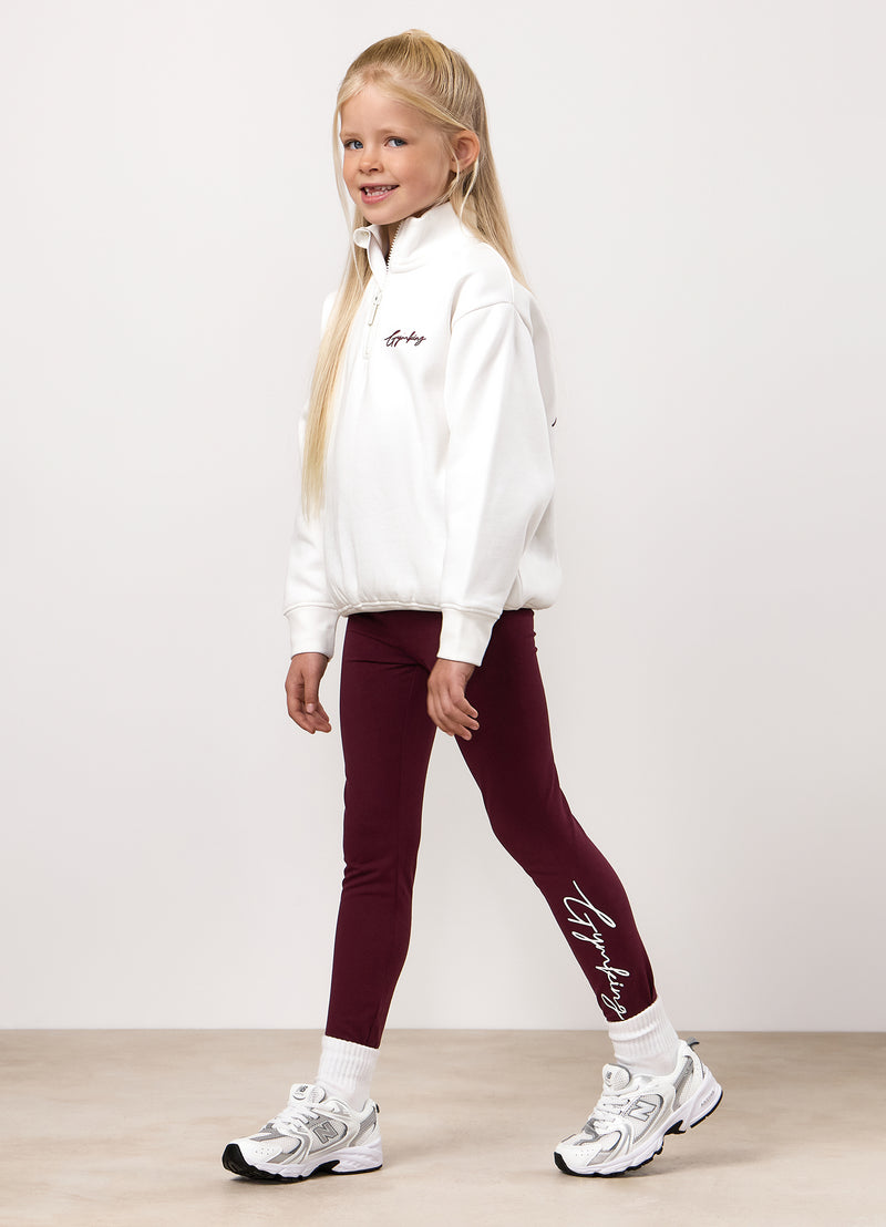 Gym King Kids Script 1/4 Zip Funnel - Cream