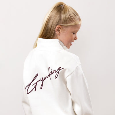 Gym King Kids Script 1/4 Zip Funnel - Cream