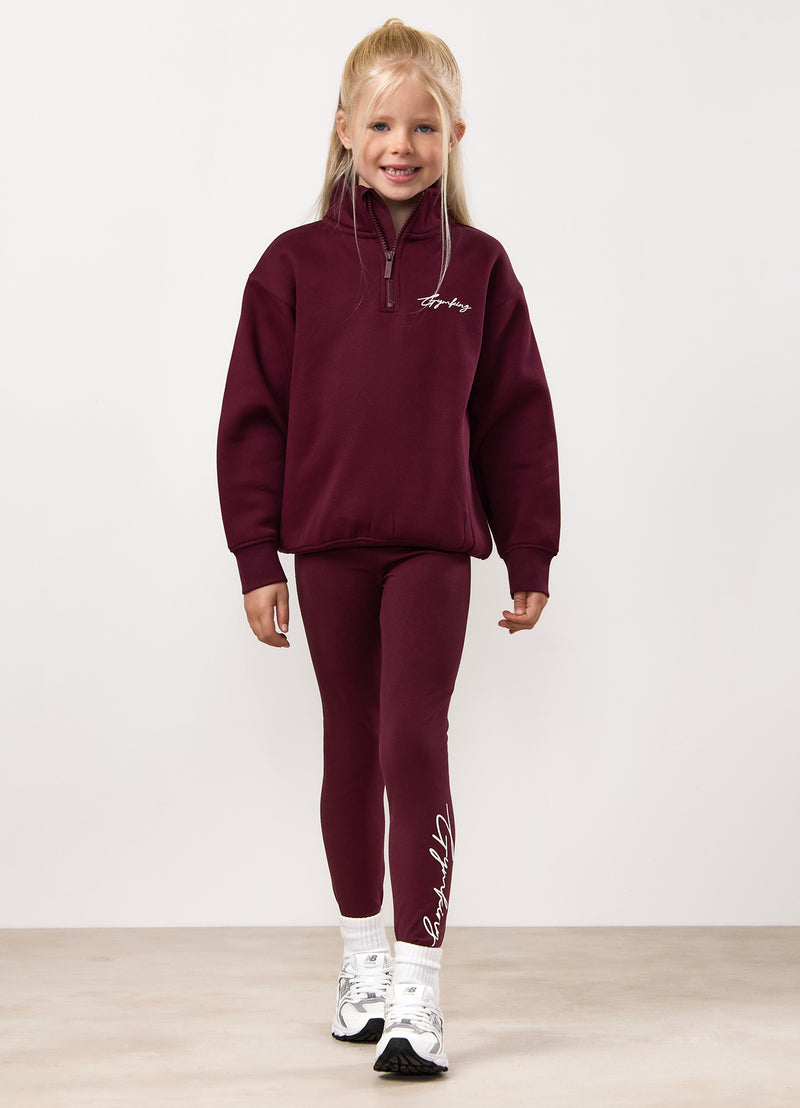 Gym King Kids Script 1/4 Zip Funnel - Fig
