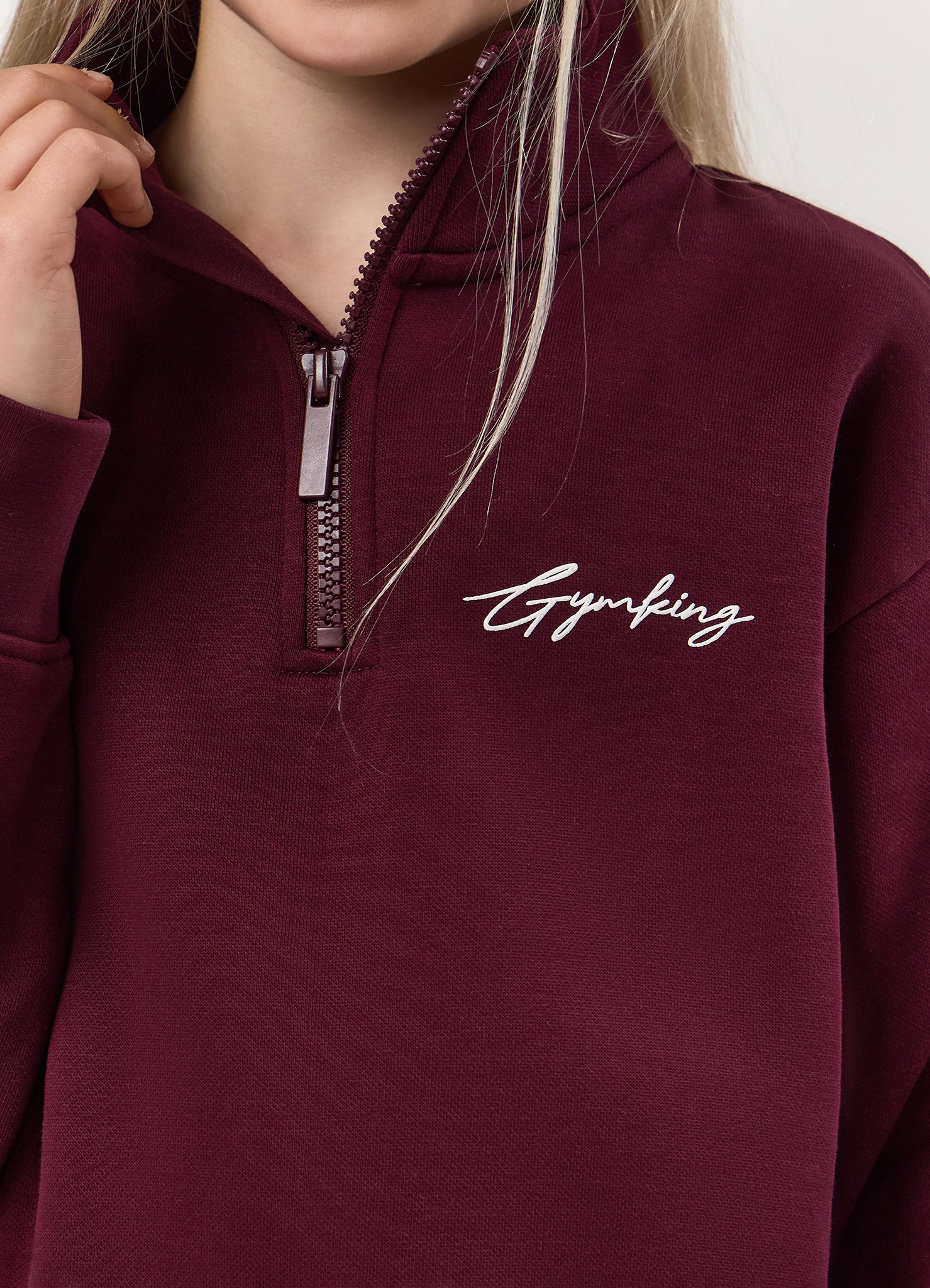 Gym King Kids Script 1/4 Zip Funnel - Fig