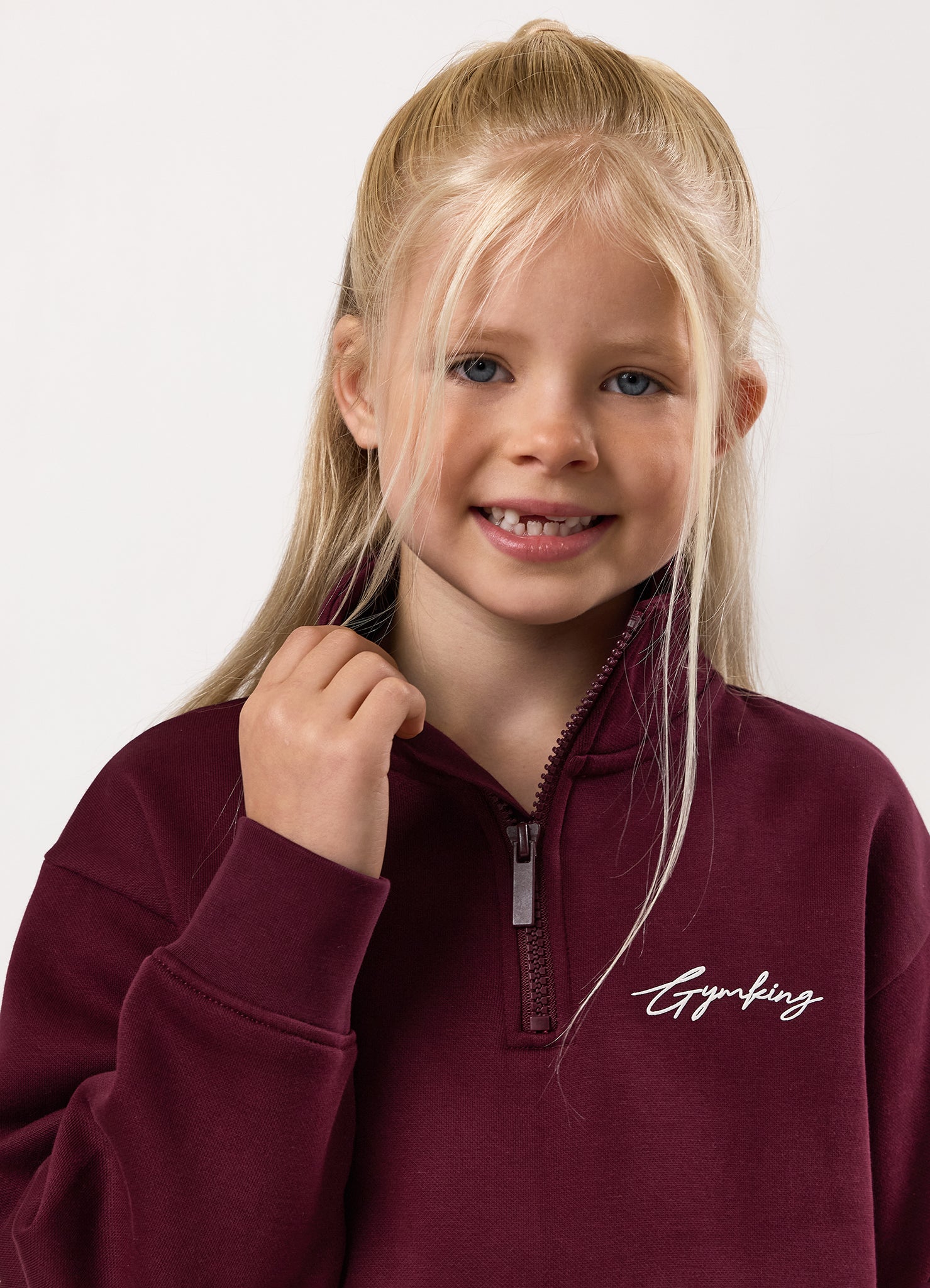 Gym King Kids Script 1/4 Zip Funnel - Fig