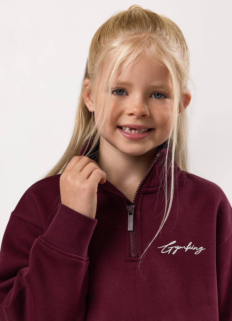 Gym King Kids Script 1/4 Zip Funnel - Fig