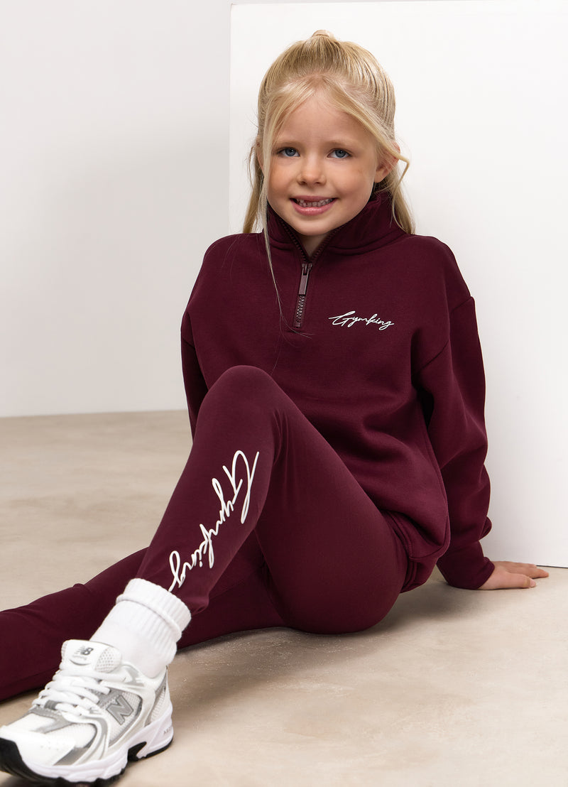 Gym King Kids Script 1/4 Zip Funnel - Fig