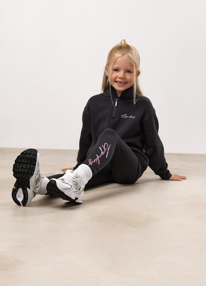 Gym King Kids Script Jersey Legging - Pewter