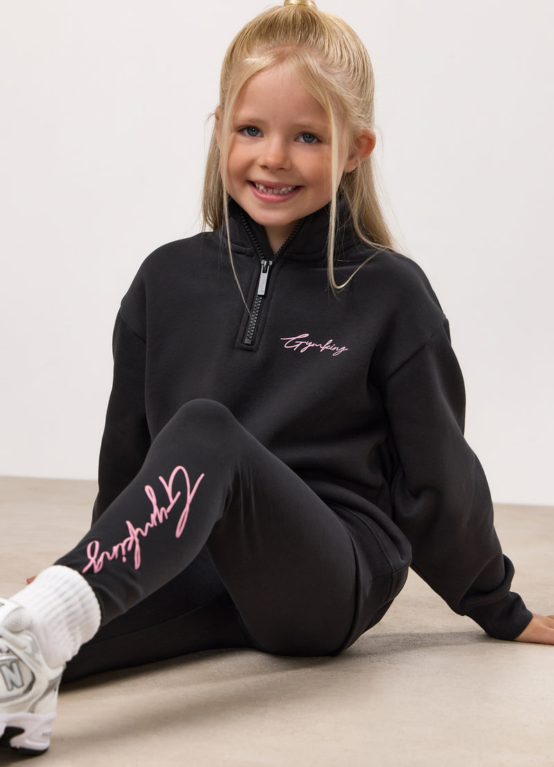 Gym King Kids Script Jersey Legging - Pewter