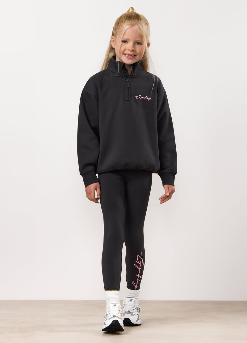 Gym King Kids Script Jersey Legging - Pewter
