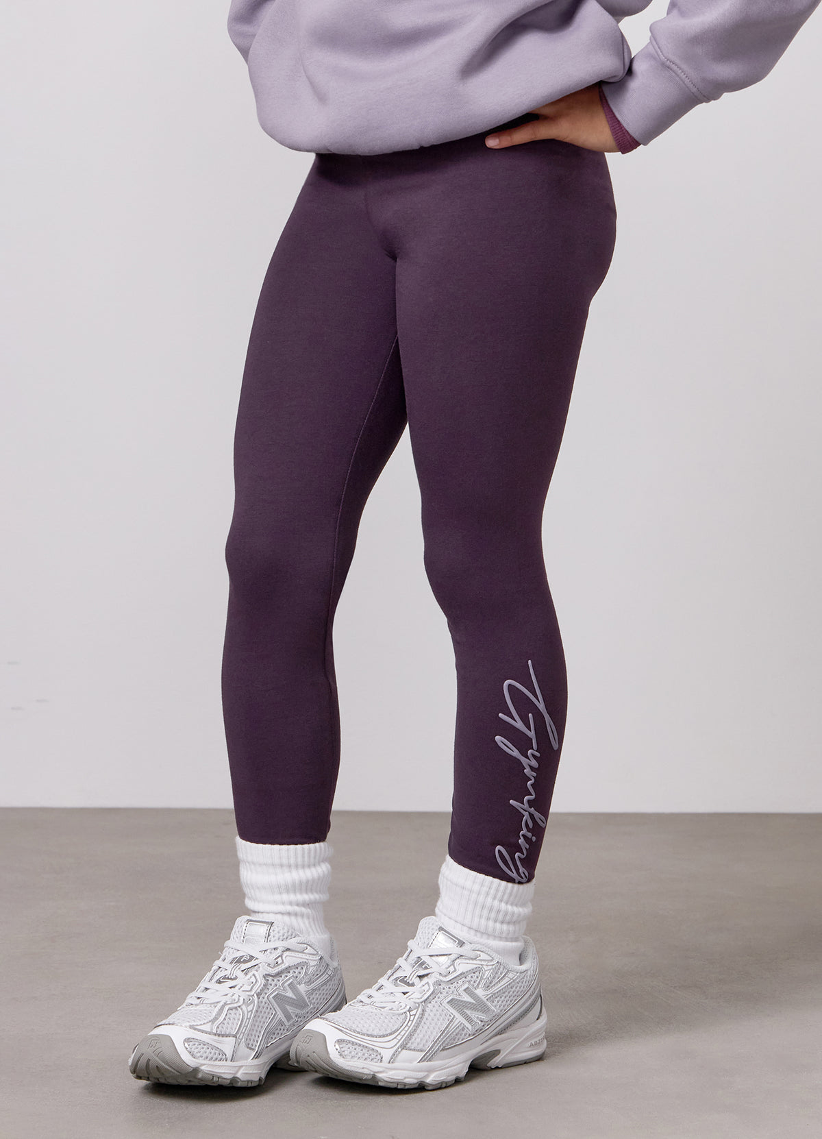 Gym King Younger Kids Script Legging - Deep Purple
