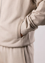 Gym King Script Relaxed Fit Hood Tracksuit - Light Sand