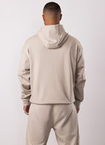 Gym King Script Relaxed Fit Hood Tracksuit - Light Sand