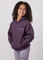 Gym King Older Kids Script Relaxed Fit Hoodie - Deep Purple/Dusky Purple thumbnail