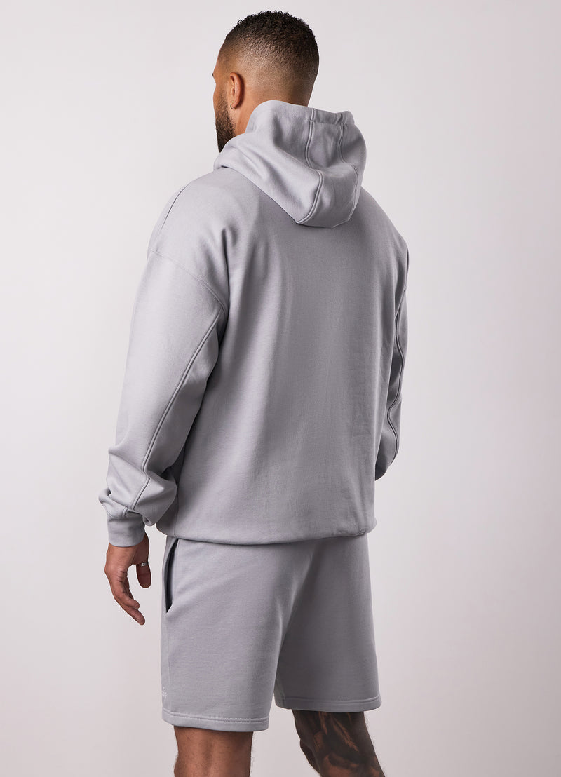 Gym King Script Relaxed Fit Hood - Urban Grey
