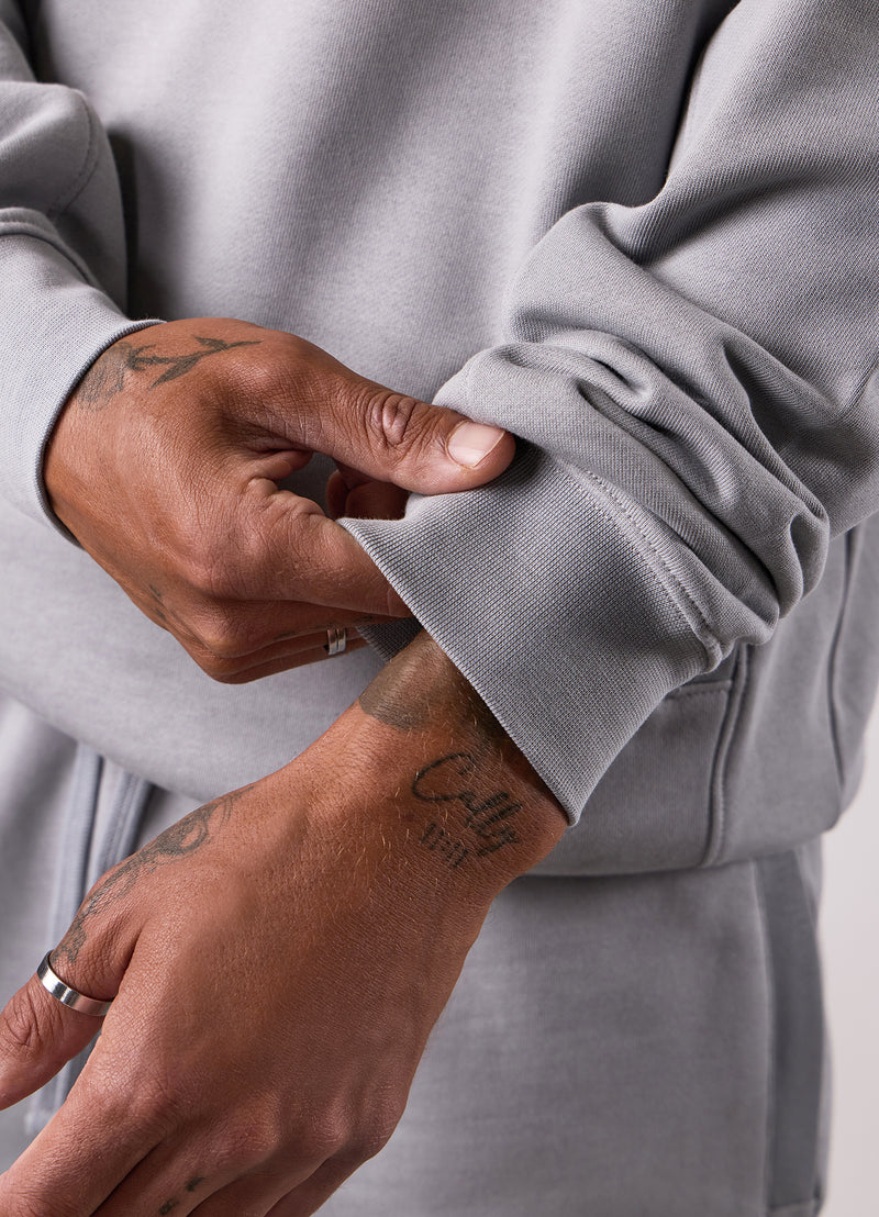 Gym King Script Relaxed Fit Hood - Urban Grey