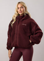Gym King Script Borg / Woven Jacket - Burnt Fig thumbnail