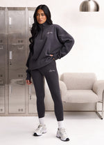 Gym King Script Mindset 1/4 Zip Funnel - Dark Pewter