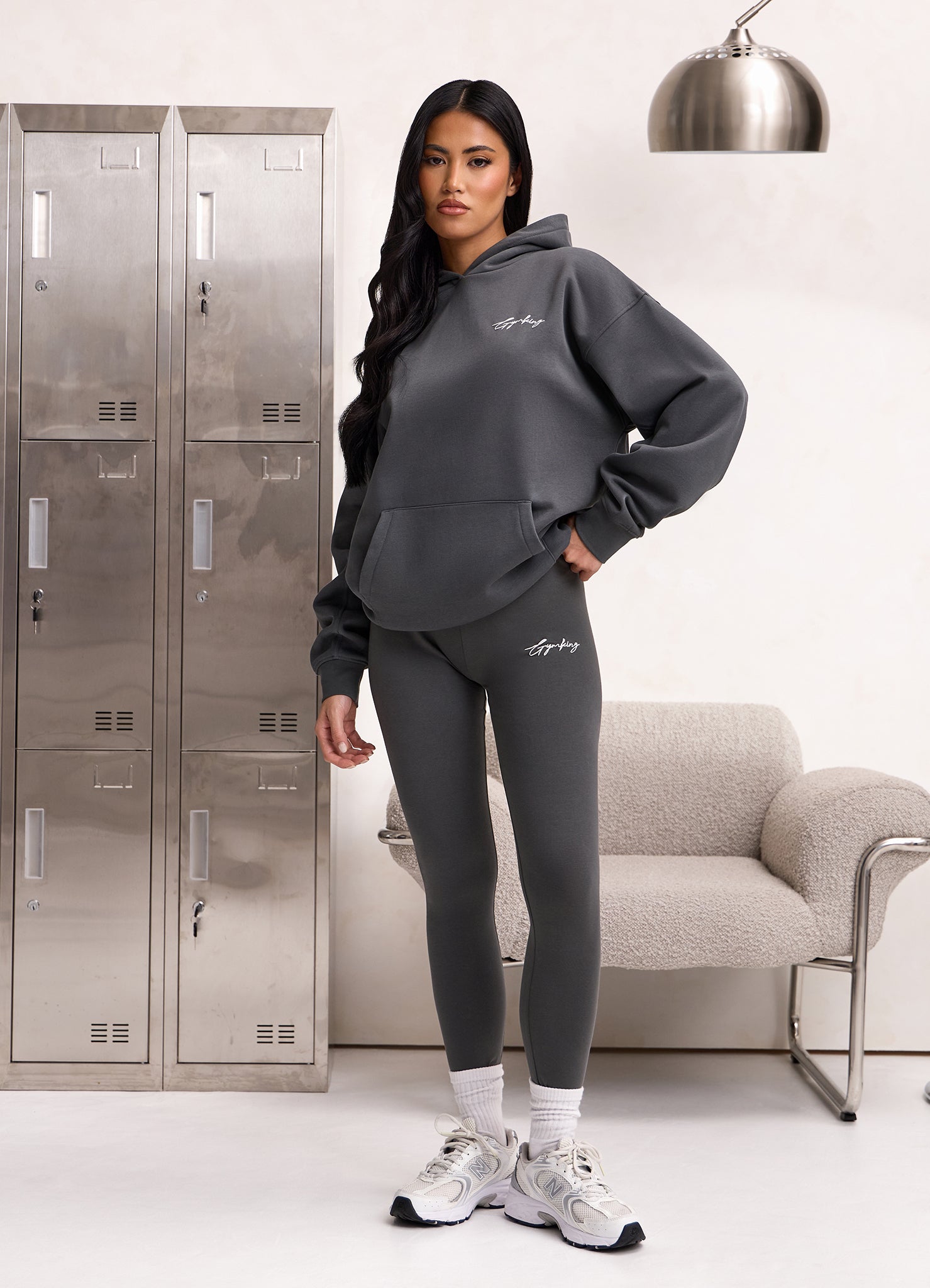 Gym King Script Mindset Hood - Green Smoke