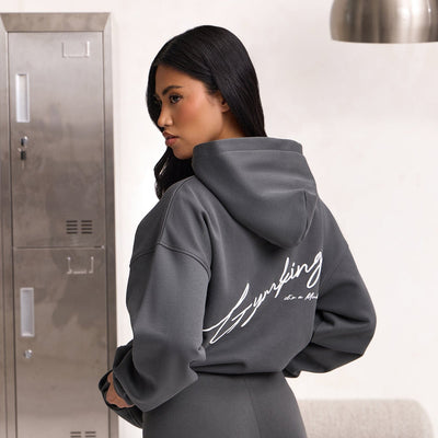 Gym King Script Mindset Hoodie - Green Smoke