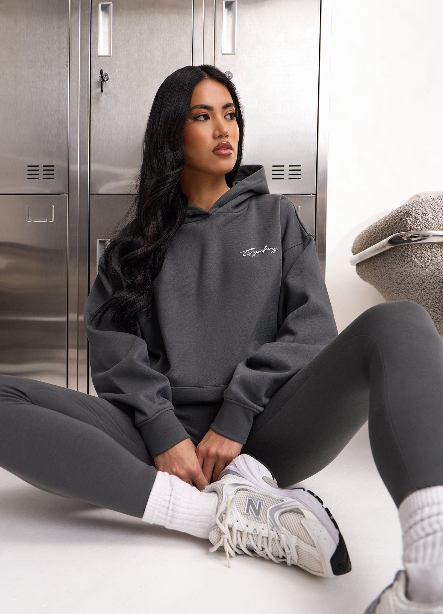 Gym King Script Mindset Hood - Green Smoke