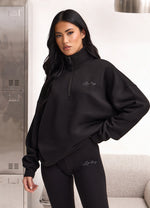 Gym King Script Mindset 1/4 Zip Funnel - Black