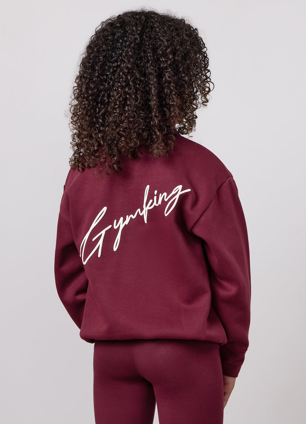 Gym King Older Kids Script 1/4 Zip Funnel - Deep Cherry