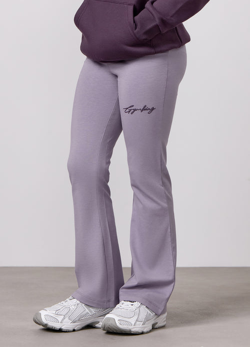 Gym King Older Kids Script Flared Legging - Dusky Purple