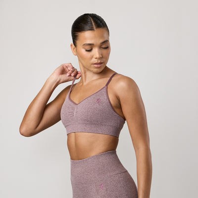 Gym King Sculpt Marl Scrunch Bra - Grape