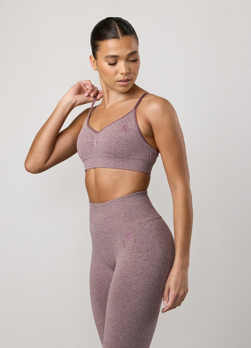 Gym King Sculpt Marl Scrunch Bra - Grape