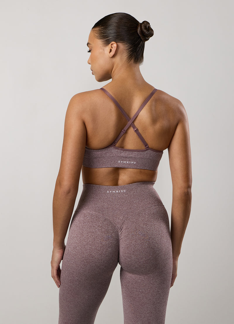 Gym King Sculpt Marl Scrunch Bra - Grape