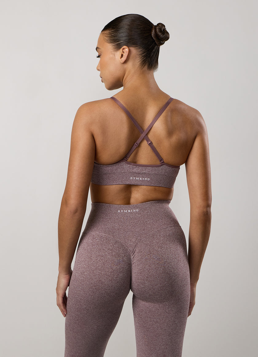 Gym King Sculpt Marl Scrunch Bra - Grape