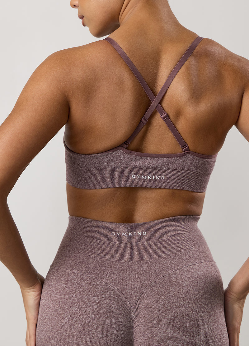 Gym King Sculpt Marl Scrunch Bra - Grape