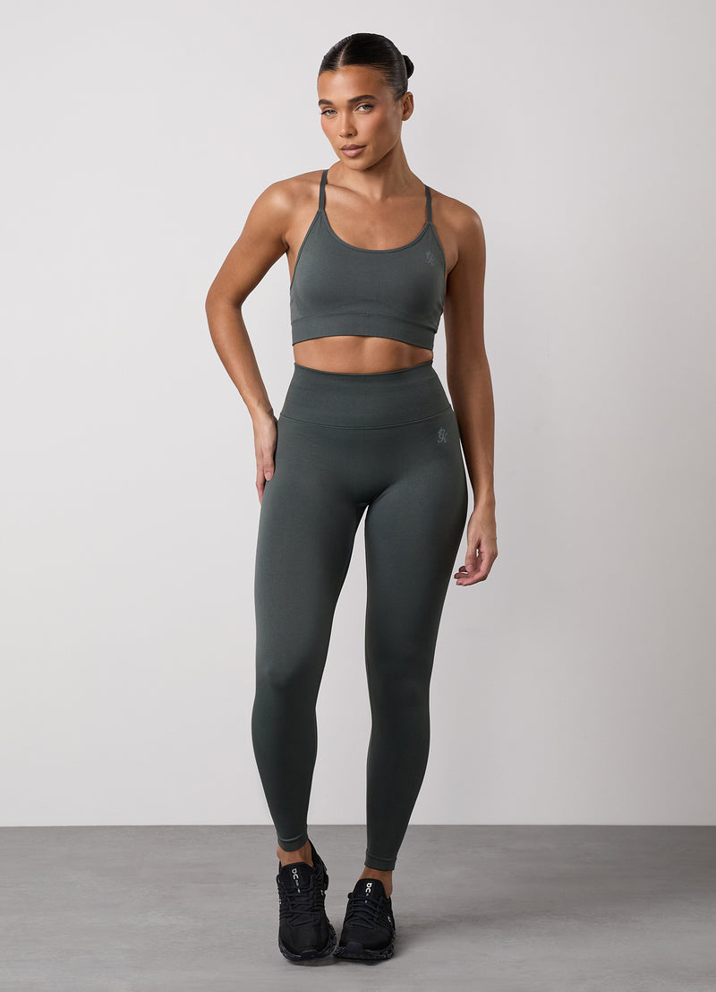 Gym King Sculpt Seamless Legging - Green Smoke