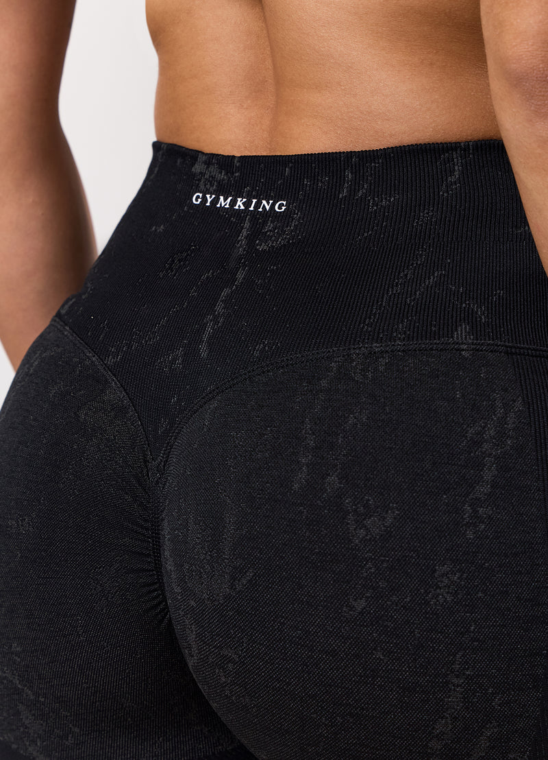 Gym King Seamless Sculpt Legging - Black Marble