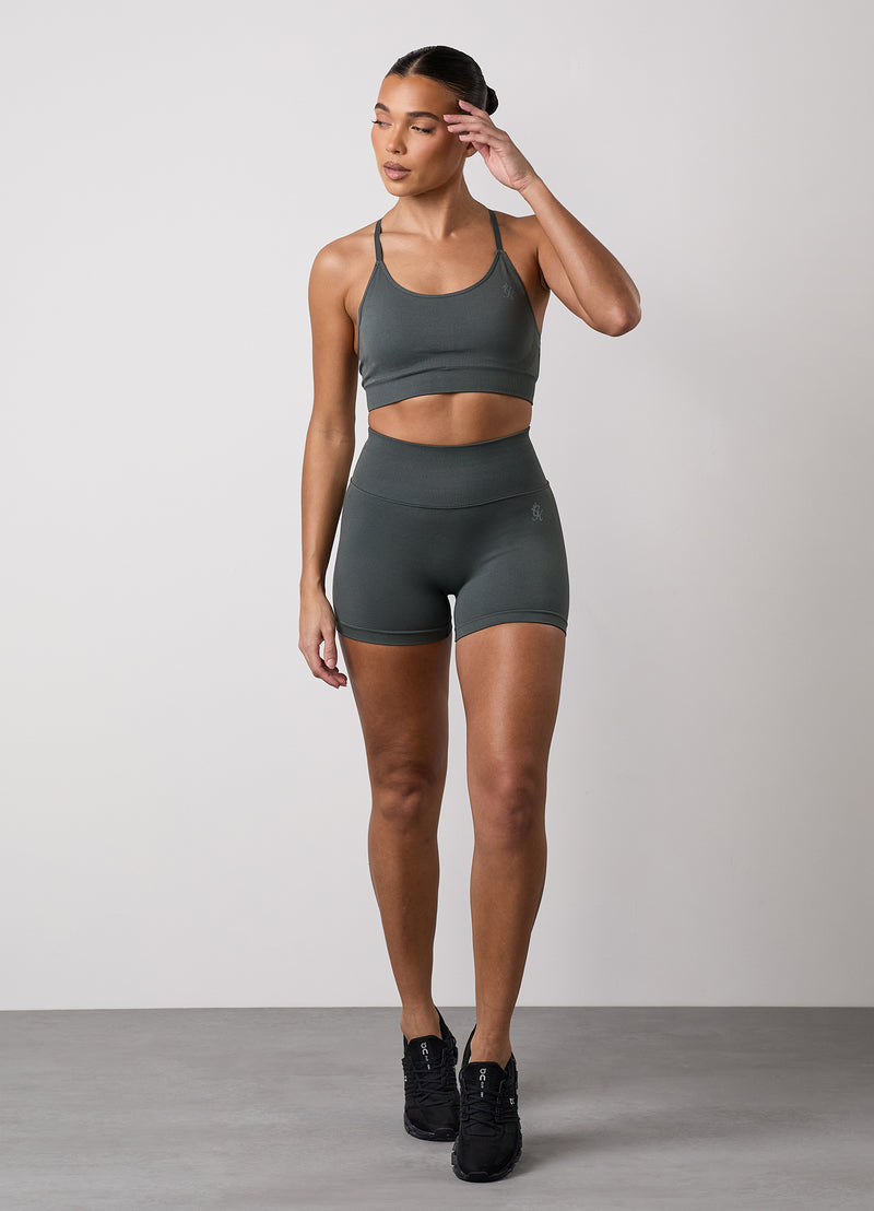 Gym King Sculpt Seamless 3" Short - Green Smoke