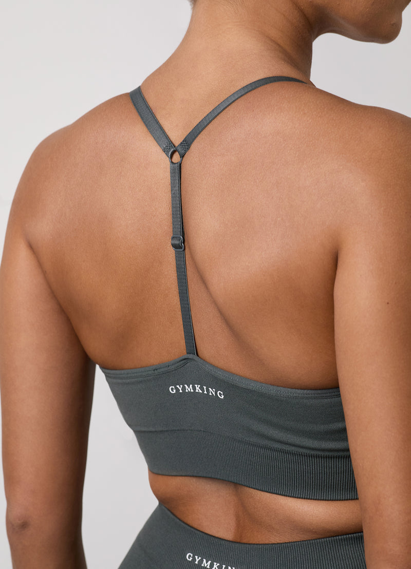 Gym King Sculpt Seamless Bra - Green Smoke