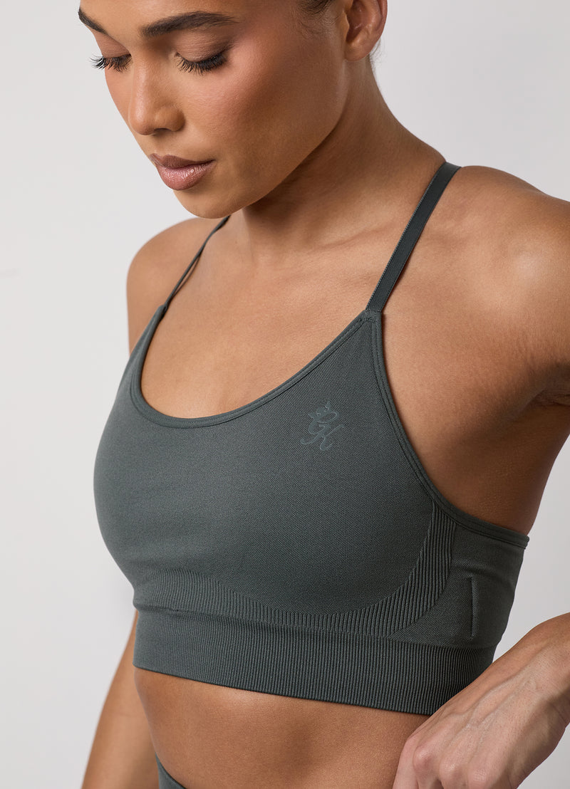 Gym King Sculpt Seamless Bra - Green Smoke