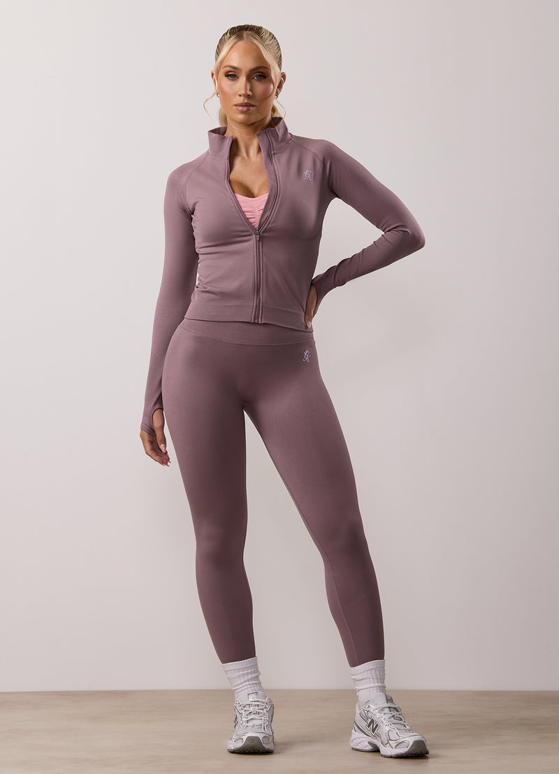 Gym King Sculpt Seamless Full Zip - Purple Fog