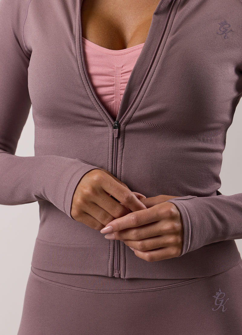 Gym King Sculpt Seamless Full Zip - Purple Fog